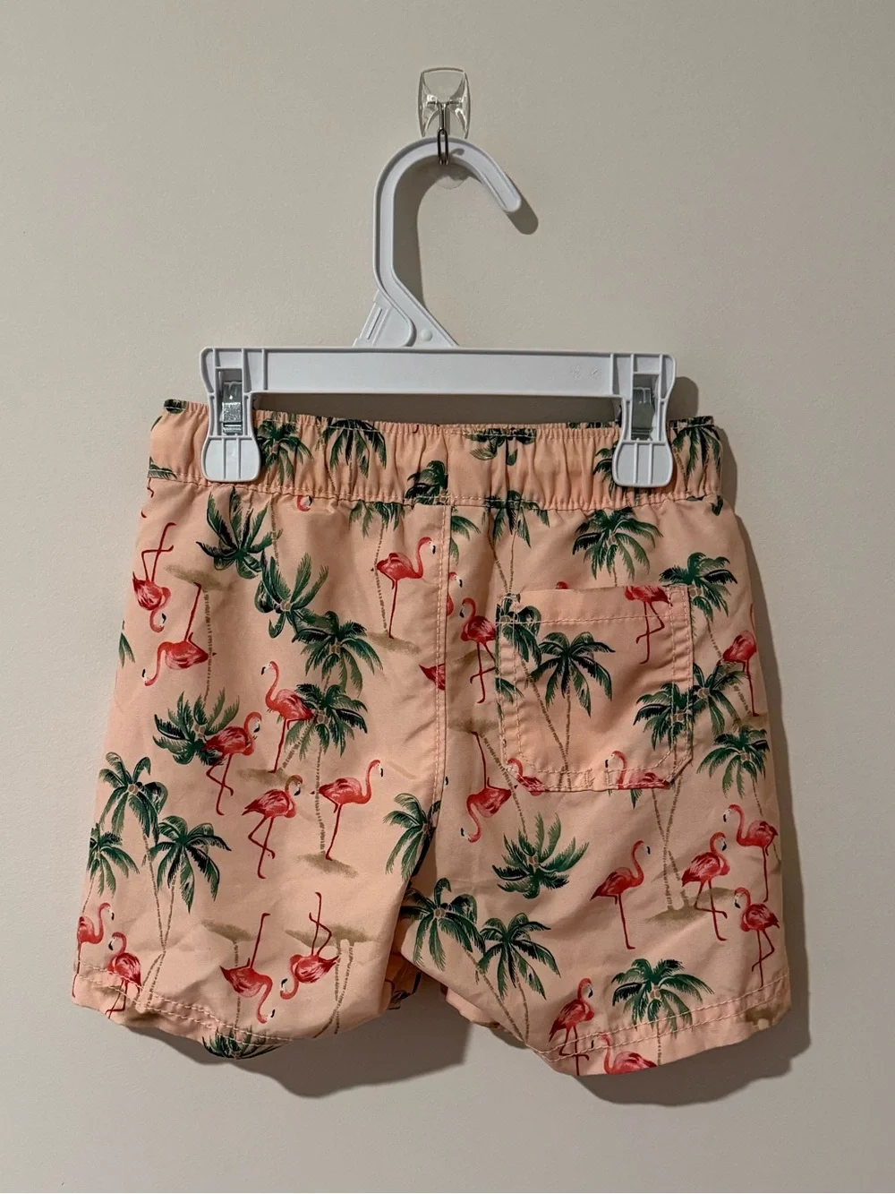 Old Navy Pink Flamingo Print Kids Swim Trunks
